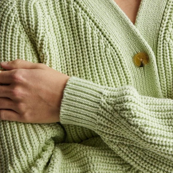 The Texture Cotton Cardigan - seafoam green - Picture 5 of 6